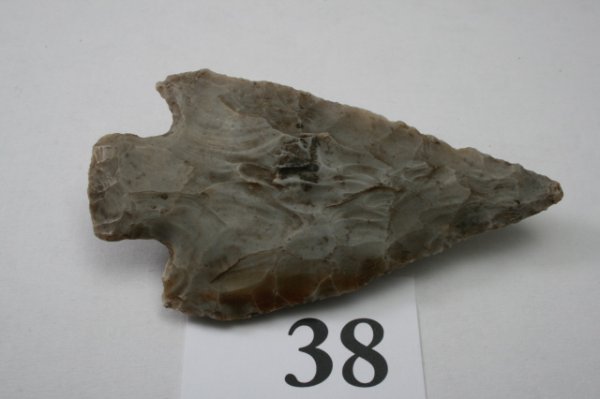 Robbins Adena Point: Robbins Adena Point – 4" x 2 1/4" Flint Ridge Flint – Stark Co. Ohio