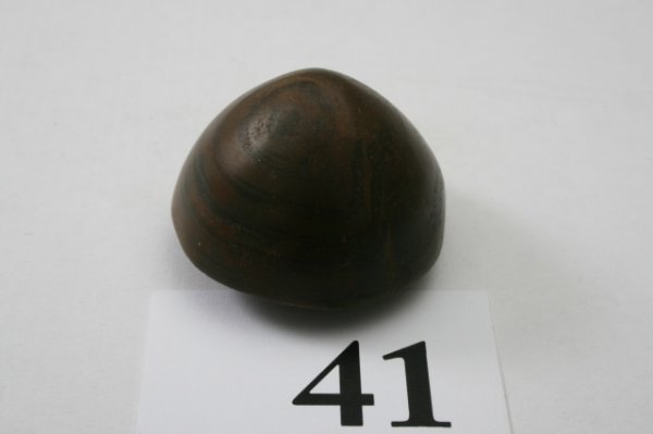 Nice Slate Cone: Nice Slate Cone – 1 1/2" x 1 1/4" Red Banded Slate – Ex. Lenhart Collection, Perry Co. Ohio