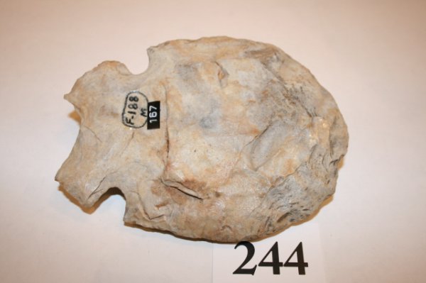 Large Notched Hoe: Large Notched Hoe found in St. Clair Co. Ill. – Ex. Wesley, Heller Collection – 5 3/4" x 4 1/2