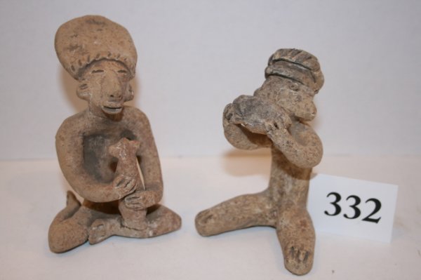 5" Tall (2) Pottery Human (Vera Cruz) Idols: 5" Tall (2) Pottery Human (Vera Cruz) Idols – broken & glued – nice