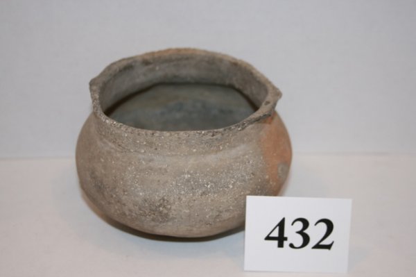 4 1/2" Solid Mississippian Bowl: 4 1/2" Solid Mississippian Bowl – Ark. – Ex. Vietzen Collection with suspension holes