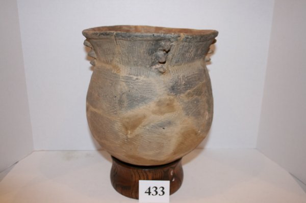 9 1/2" Caddo Jar: 9 1/2" Caddo Jar – broken & glued – Ark. (big for type)