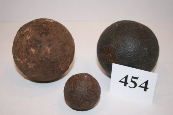 3 Cannon Balls: 3 Cannon Balls – found on shore of Lake Erie near Port Clinton, Ohio by Gary Johannsen