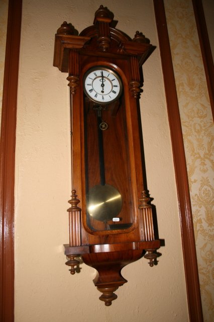 Vienna regulator wall clock: Vienna one weight regulator wall clock in walnut case - CAN NOT BE SHIPPED