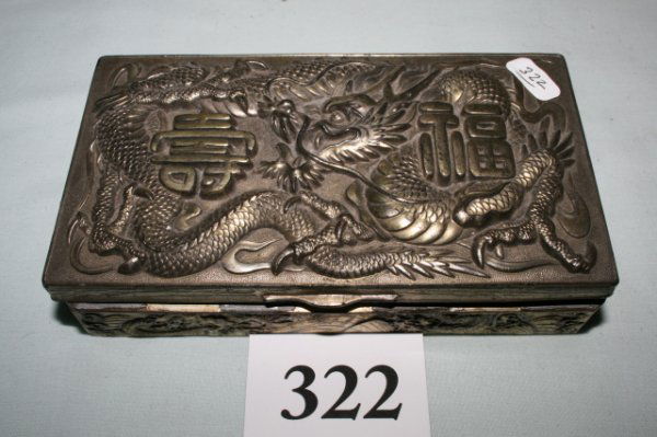 Oriental metal lidded box: Oriental metal lidded box-loose hinge