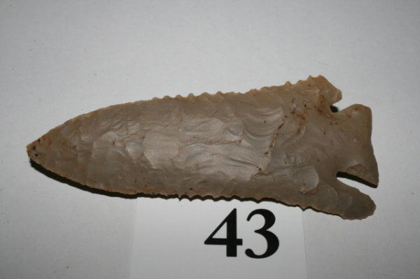 Hornstone Lost Lake Point: 4 1/4" Hornstone Lost Lake Point – Ohio, Davis C.O.A. (ding to one barb)