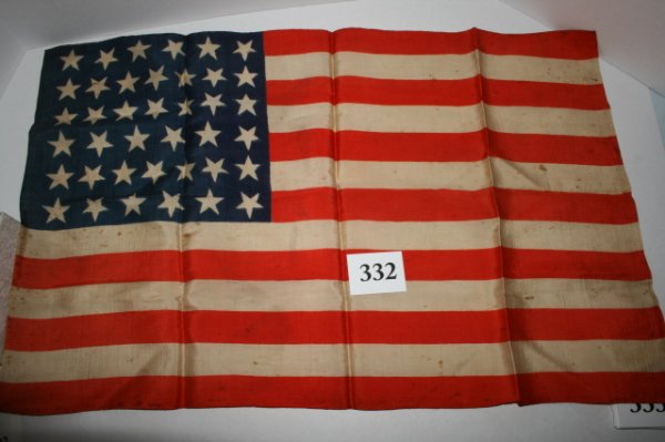 United States 39 Star silk flag: 15" X 24 United States 39 Star silk flag (1865-1867)