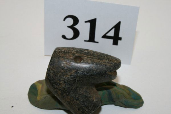 Steatite Horse Effigy Pipe Bowl: 1 1/2" Steatite Horse Effigy Pipe Bowl