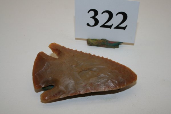 Lost Lake Point: 3" Lost Lake Point of Carter Cave Flint found by Glenn Yeager in Fayette Co. Kentucky – Ex. John Adams Collection, Jackson and Dickey C.O.A.'s