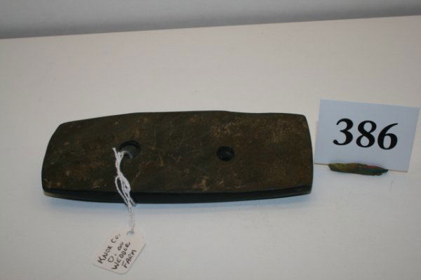 Banded Slate Gorget: 5 11/16" Banded Slate Gorget found on Wedder Farm, Knox Co. Ohio – some roughness