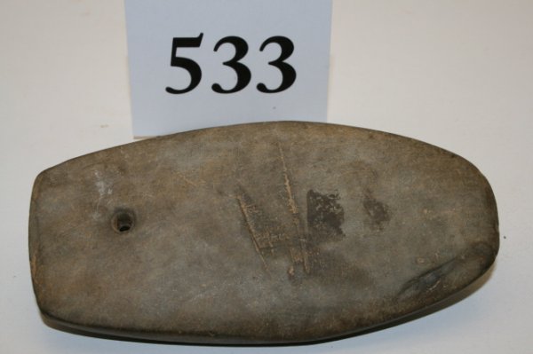 4 1/8" Hardstone Pendant: 4 1/8" Hardstone Pendant – Hardin Co. Tn. – Ex. Mike Thompson Collection – Davis C.O.A.