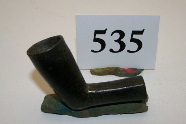 Steatite Elbow Pipe: 2 7/8" Steatite Elbow Pipe from Al. – Ex. Mike Thompson Collection – Grade 10 Davis C.O.A.