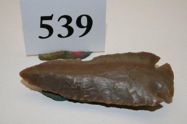 Carter Cave Flint Dovetail Point: 3 1/2" Carter Cave Flint Dovetail Point from Kentucky – Davis C.O.A. – ding to side