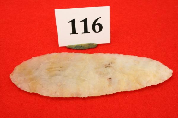 5 3/4" Knife of Western Chalcedony: 5 3/4” Knife of Western Chalcedony found inLogan County, Colorado near Proctor