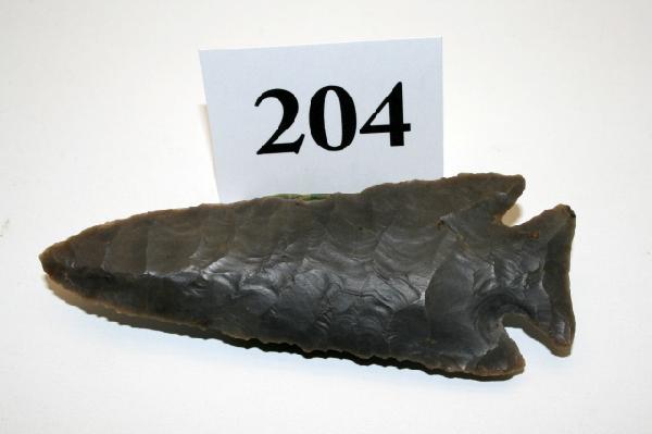 Hornstone Lost Lake Point: 4 1/4" Hornstone Lost Lake Point – Harrison Co. Ind. – Ex, Charlie Stair Coll. ( a few small dings)