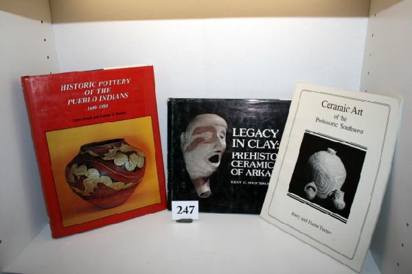 3 Books on Indian Pottery: 3 Books on Indian Pottery, "Ceramic Art of the Prehistoric Southwest", Barry and Elaine Turner, paperback "Legacy in Clay", Kent C. Westbrook, "Historic Pottery of the Pueblo Indians", Larry and Franc