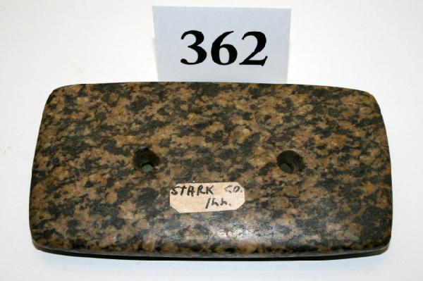 4 7/8" Hardstone Gorget: 4 7/8" Hardstone Gorget – Stark Co. Ill. – Ex. Ulman Collection