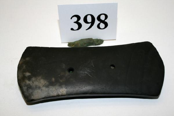 Slate Bi-Concave Gorget: 4 5/8" Slate Bi-Concave Gorget – Seneca Co. Ohio – Ex. Charlie Stair Coll.