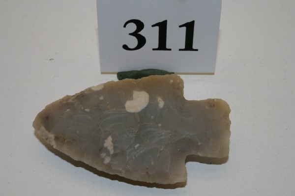 Chalcedony Adena Point: 3 1/8" Flint Ridge Chalcedony Adena Point – nice