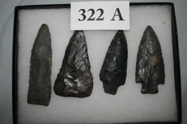 Four Ohio Cochocton Flints: Four Ohio Cochocton Flints – largest 4 3/8" Paleo Knife