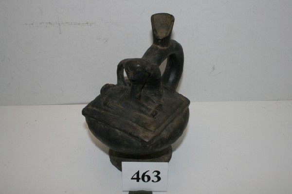 Erotic Water Bottle: 5 3/4" x 6 1/2" Erotic Water Bottle, rare, one small hole inside, some damage to spout, Mucha, Ex. Roy Pohler
