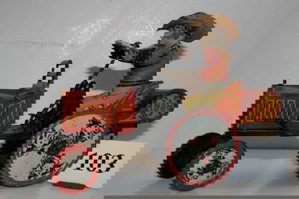 Marx Whoopie Car: Marx Whoopie Car with Cowboy – works, playwear – very good