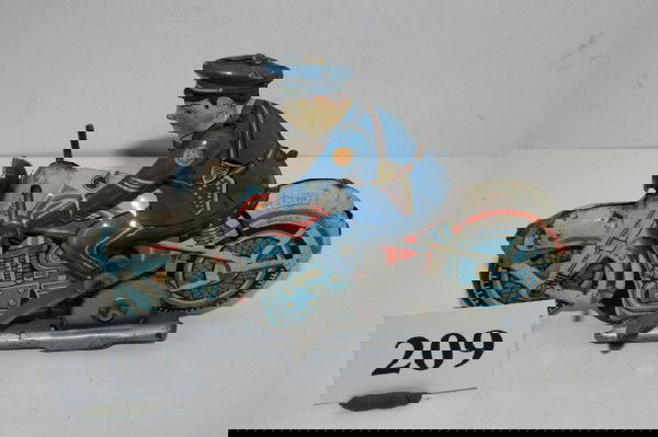 Marx Roll Over Cop: Marx Roll Over Cop – 7 1/2" missing arm – works – good