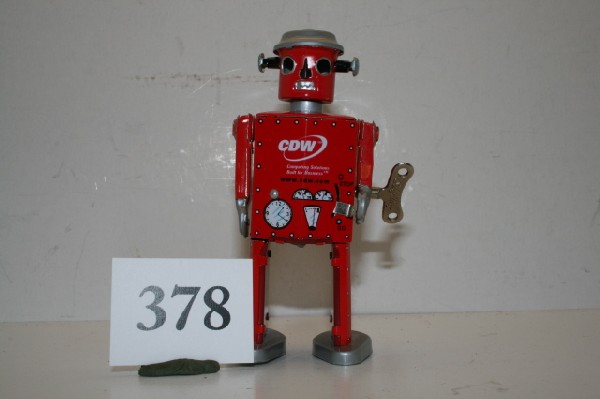 Schylling Lilliput Robot: Schylling Lilliput Promotional Robot – "C. D.W." working – 5"