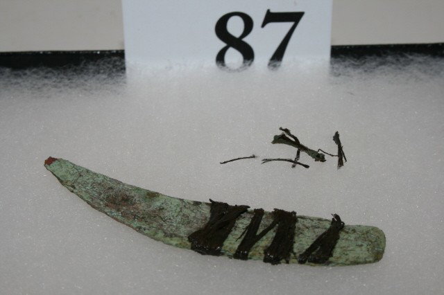 2 3/4" Crescent Knife: 2 3/4" Crescent Knife with traces of original hafting