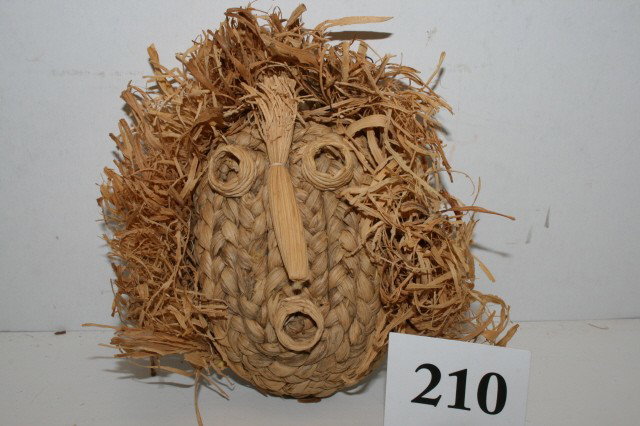 Miniature Iroquois Corn Husk Mask: 5" Miniature Iroquois Corn Husk Mask – 1950's