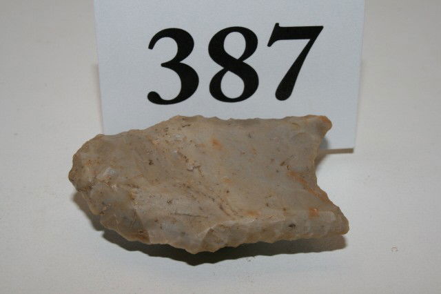 1 7/8" Fluted Clovis Point: 1 7/8" Fluted Clovis Point – Rough at tip – Simpson Co. Ky. – Berner C.O.A.