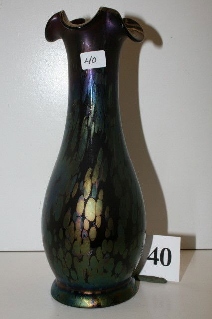 Loetz Type Vase: 9 1/4" Loetz Type Vase – Amethyst with mottling