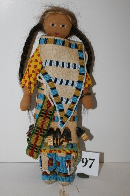 10 1/2" Crow Beaded Doll: 10 1/2" Crow Beaded Doll – dew claw drops