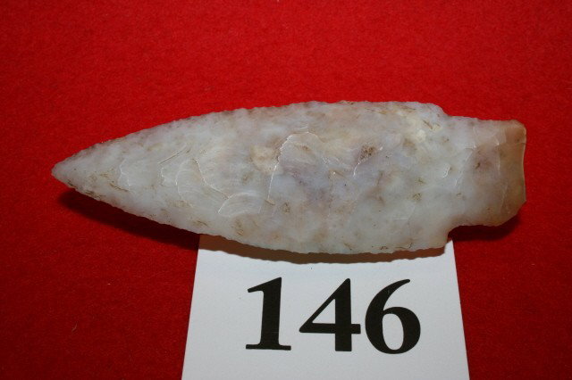 Flint Ridge Adena Point: 3 5/8" Colorful Flint Ridge Chalcedony Adena Point – Nice