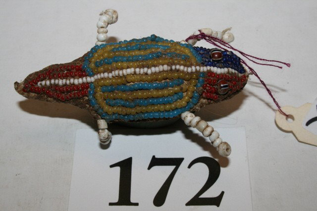 Miniature Lizard Plains Fetish: 2 1/2" Beaded Miniature Lizard Plains Fetish – cute!