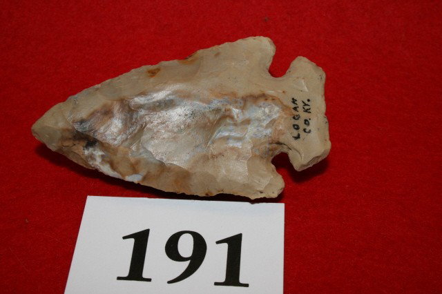 Thebes Point: 2 15/16" Thebes Point of Carter Cave Flint Logan Co. Kentucky