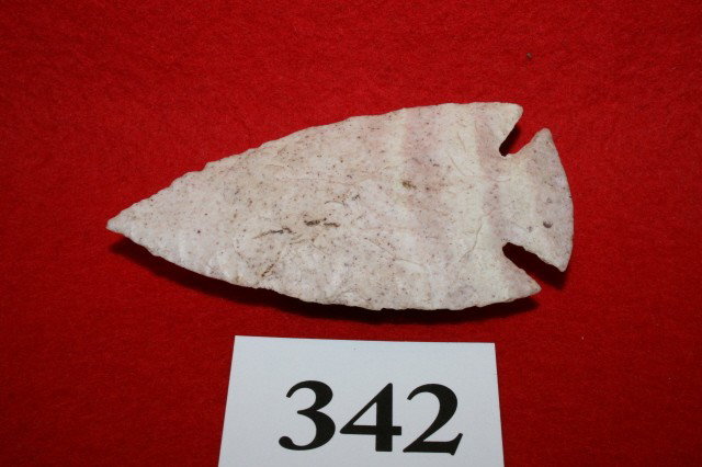 Diagonal Notch Point: 3 5/8" Pink and Cream Diagonal Notch Point – Ill. (nice & thin)