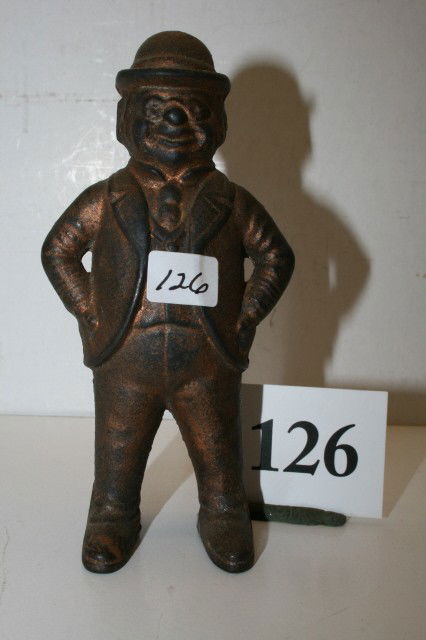 Foxy Grandpa Cast Iron Bank: 5 3/4" Foxy Grandpa Cast Iron Bank