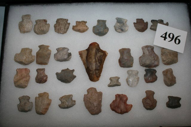 29 Hafted Scrapers: 29 Hafted Scrapers – Clark & Warren Co. Ohio – largest 2 1/2"