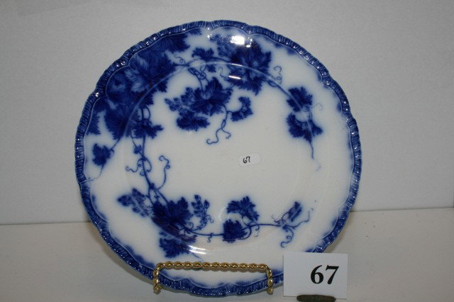 Flow Blue Plate: Virginia 9 3/4" Flow Blue Plate by John Maddock England – Royal Vitreous