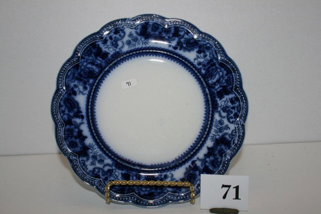 Flow Blue Plate: Montana 8 3/4" Flow Blue Plate by Johnson Bros.