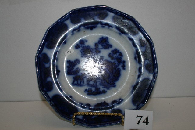 Flow Blue Plate: Cashmere 9 1/4" Flow Blue Plate by F & Morley Co. – crazed