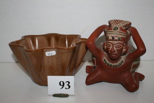 Inca India & Francoma Bowl: 5 1/2" Contemporary Inca India (Made in Mexico) & 3 3/4" 7 sided Francoma Bowl