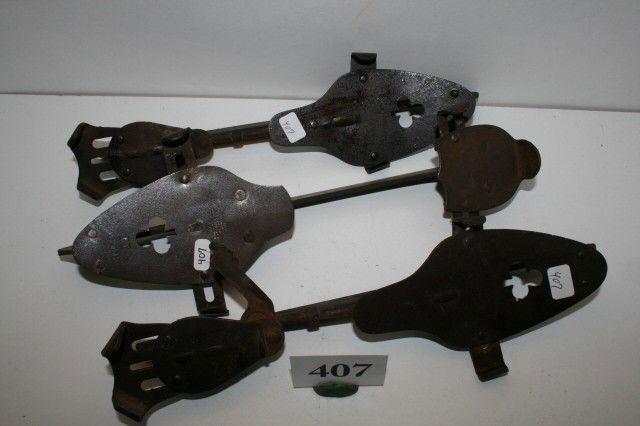 3 Early Cast Iron Skates: 3 Early Cast Iron Skates – pair of #10 & single #11 by Union Hdwe. Co., Torrington, Conn.