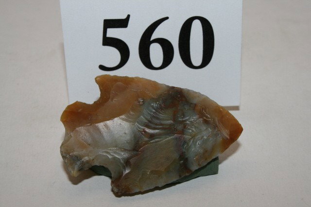 Flint Ridge Hopewell Point: 1 15/16" Fine Multi Colored Flint Ridge Hopewell Point – Ross Co. Ohio – Ex. Arthur Altick Coll.
