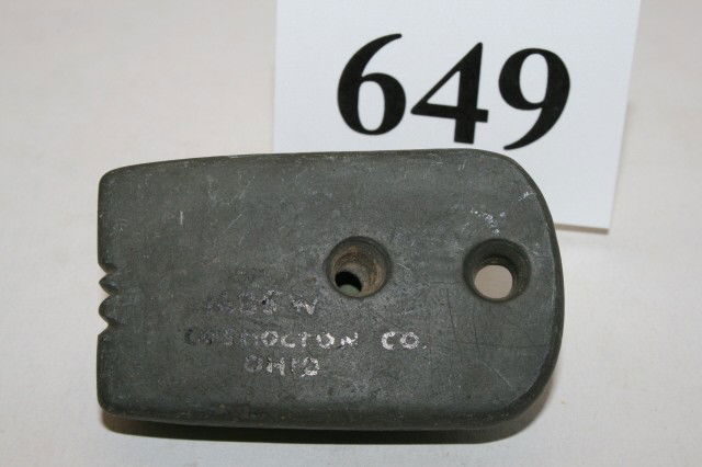 2 Hole Banded Slate Gorget: 2 1/4" Fringed Design on one end 2 Hole Banded Slate Gorget – Coshocton Co. Ohio – Wherle Coll. # 1685