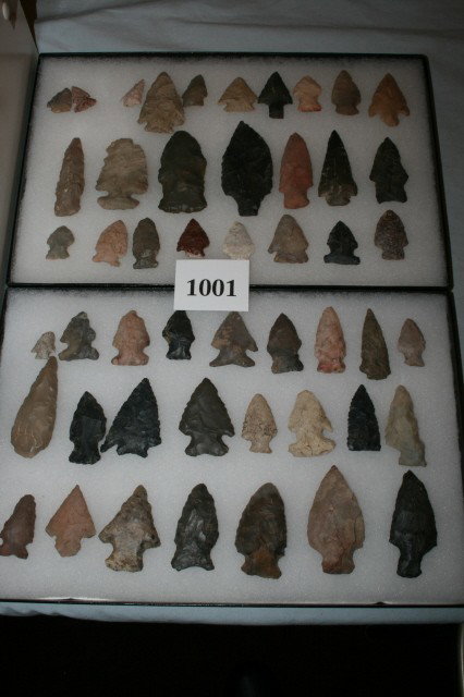 49 assorted Ohio Points: (2) 8 x 12 Frames containing a total of 49 assorted Warren & Clark Co. Ohio Points – largest 3 5/8"