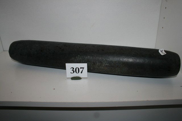 Black Steatite Tubular Pipe: 17 3/4" x 2 7/8" Black Steatite Tubular Pipe – Imperial Co. Calif. Found with 3 others near the Colorado River by Jack Litefield in the 1950's – Davis C.O.A. Grade 10