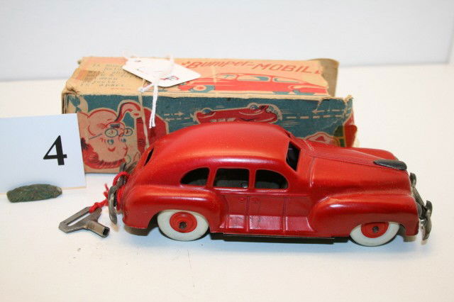 Mobil Windup Metal car: Bumper Mobil Windup Metal car in original box – by Alps Toy Co. – great condition (with key)