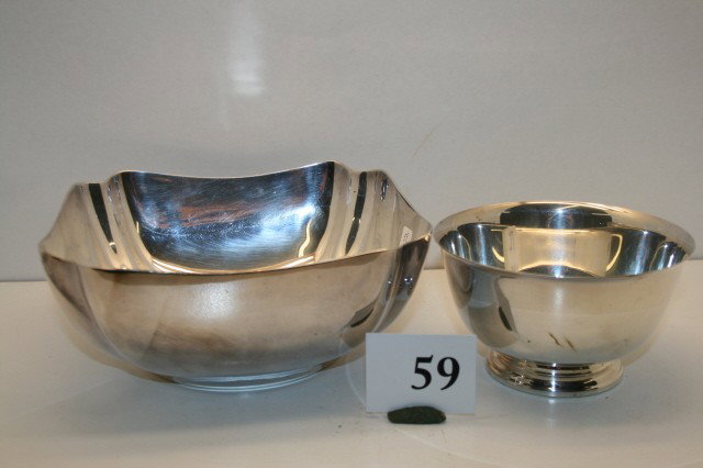2 Pcs. of Silver Plate: 2 Pcs. of Silver Plate – 7 1/2" Reed & Barton Bowl & 5" Paul Revere Bowl